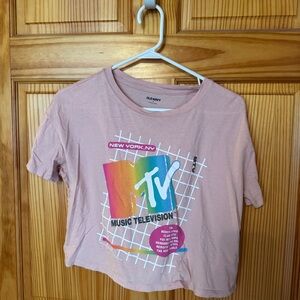 Old Navy Pink MTV Graphic Tee